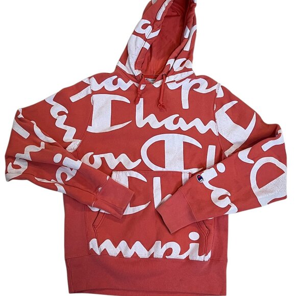 Vintage Champion Reverse Weave Spellout Logo Hoodie Size Small Drawstring Hooded - Picture 1 of 3